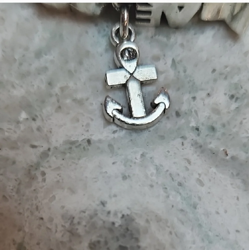 Silver Charm Bracelet with Nautical and Love Charms